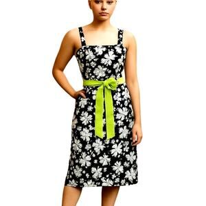 Madison Leigh 8 Women's Sleeveless Black Floral Sun Dress Miss Size Medium M
